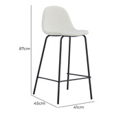 Oslo Home 65cm Claire Boucle Barstools