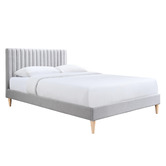 Oslo Home Grey Beatrice Upholstered Bed Frame