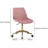 Oslo Home Agatha Velvet Office Chair