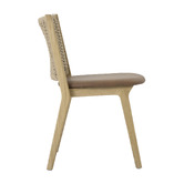 Oslo Home Zeron Genuine Leather &amp; Oak Wood Dining Chairs