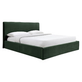 Oslo Home Forest Green Reece Velvet Platform Bed