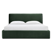 Oslo Home Forest Green Reece Velvet Platform Bed