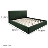 Oslo Home Forest Green Reece Velvet Platform Bed