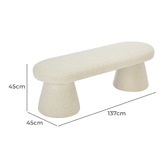 Oslo Home Karsh Boucle Ottoman Bench