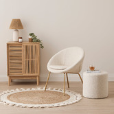 Oslo Home Cream Chasin Ottoman