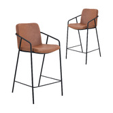 Oslo Home 66cm Tanya Faux Leather Bar Stools