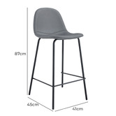 Oslo Home 65cm Claire PU Leather Barstools