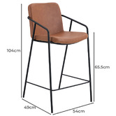 Oslo Home 66cm Tanya Faux Leather Bar Stools