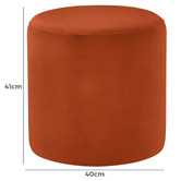 Oslo Home 40cm Jabba Velvet Ottoman