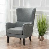 Furniture Market Mid Grey High Back Fabric Armchair