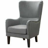 Furniture Market Mid Grey High Back Fabric Armchair