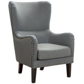 Furniture Market Mid Grey High Back Fabric Armchair