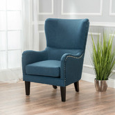 Furniture Market Blue High Back Fabric Armchair