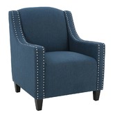 Furniture Market Dark Blue Davenport Fabric Armchair