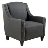 Furniture Market Dark Grey Davenport Fabric Armchair