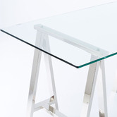 Furniture Market Stainless Steel &amp; Glass Venus Desk