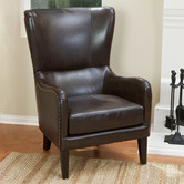 Furniture Market Barclay Faux Leather Wing Backed Armchair