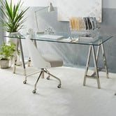 Furniture Market Stainless Steel &amp; Glass Venus Desk
