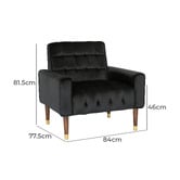Furniture Market Bartos Button-Tufted Velvet Armchair