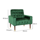 Furniture Market Bartos Button-Tufted Velvet Armchair