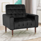 Furniture Market Bartos Button-Tufted Velvet Armchair