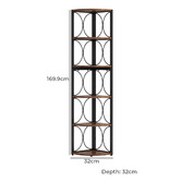 Vibrant Living Suri 5 Tier Corner Shelving Unit