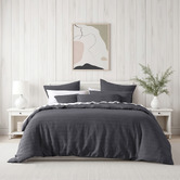 Bianca Charcoal Kahlani Cotton-Blend Quilt Cover Set