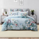Bianca Eucalyptus Cotton Sateen Quilt Cover Set