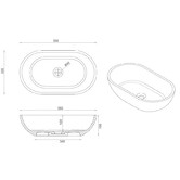 Agnella Bathroom Alberta 560mm  Above Counter Stone Basin