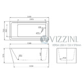 Agnella Bathroom Versa 1500mm Freestanding Shower Bath