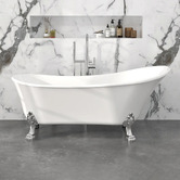 Agnella Bathroom Violina 1750mm Slipper Acrylic Claw Foot Bath
