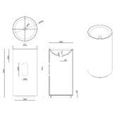 Agnella Bathroom Betto Pedestal Stone Basin 450mm x 450mm x 900mm