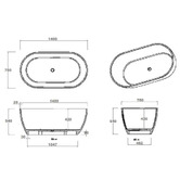 Agnella Bathroom Alberta Stone Free Standing Bath