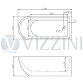 Agnella Bathroom Duo 1700mm Free Standing Bath