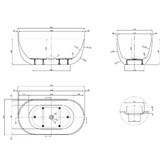 Agnella Bathroom Amalfi Free Standing Acrylic Bath