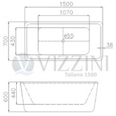 Agnella Bathroom Taliano 1500mm Free Standing Bath