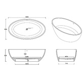 Agnella Bathroom Balla 1690mm Stone Free Standing Bath