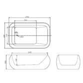 Agnella Bathroom Double Deluxe 1790mm Free Standing Bath