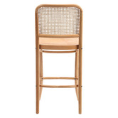 Milan Direct 65cm Natural Hoffmann Replica Beech Wood &amp; Rattan Barstool