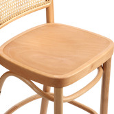 Milan Direct 65cm Natural Hoffmann Replica Beech Wood &amp; Rattan Barstool