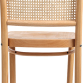 Milan Direct 65cm Natural Hoffmann Replica Beech Wood &amp; Rattan Barstool