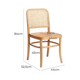 Milan Direct Hoffmann Replica Beech Wood &amp; Rattan Dining Side Chairs