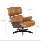 Milan Direct Eames Premium Replica Leather Lounge Chair &amp; Ottoman