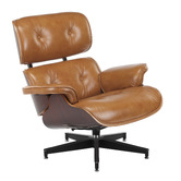 Milan Direct Eames Premium Replica Leather Lounge Chair &amp; Ottoman