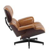 Milan Direct Eames Premium Replica Leather Lounge Chair &amp; Ottoman