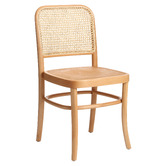 Milan Direct Hoffmann Replica Beech Wood &amp; Rattan Dining Side Chairs