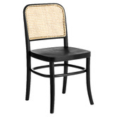 Milan Direct Hoffmann Replica Beech Wood &amp; Rattan Dining Side Chairs