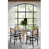 Milan Direct Hoffmann Replica Beech Wood &amp; Rattan Dining Side Chairs