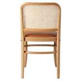 Milan Direct Hoffman Replica Beech Wood Rattan Faux Leather Dining Chairs