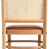 Milan Direct Hoffman Replica Beech Wood Rattan Faux Leather Dining Chairs